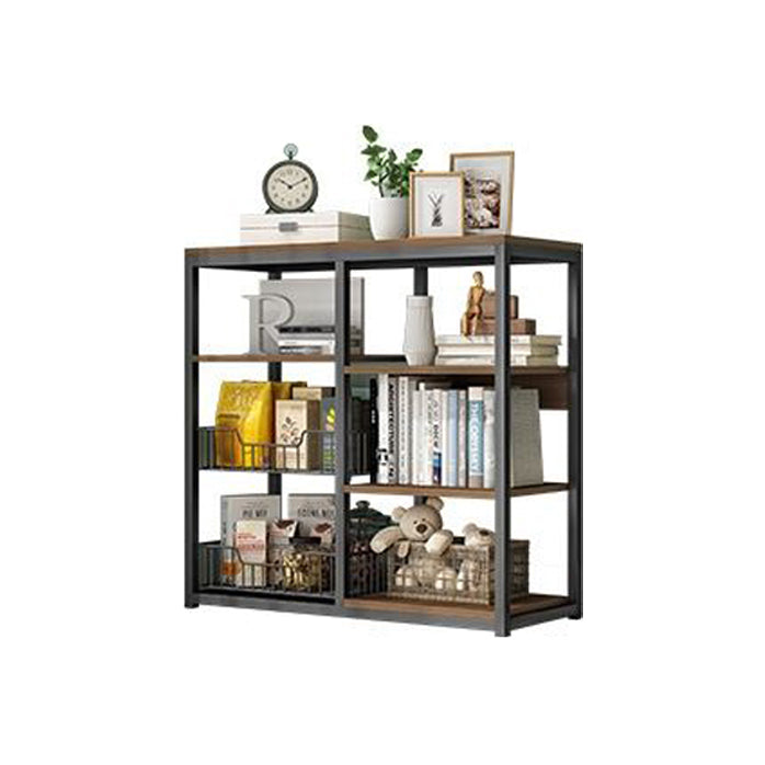 Industrial Open Etagere Bookshelf Steel Frame Manufactured Wood Shelf Bookshelf