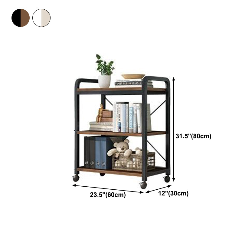 Industrial Open Etagere Bookshelf Steel Frame Manufactured Wood Shelf Bookshelf