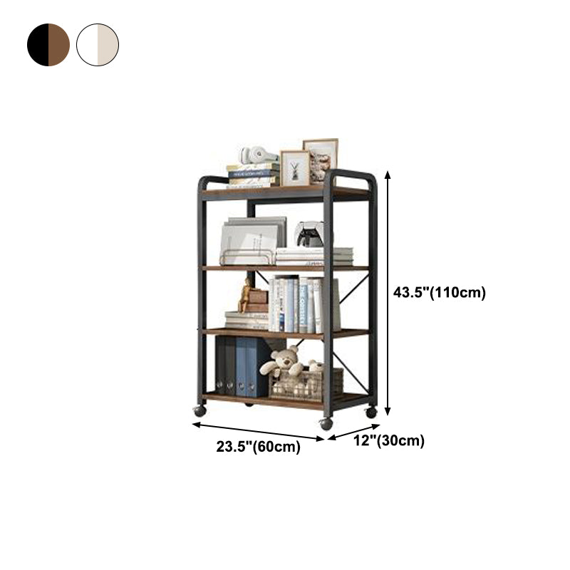Industrial Open Etagere Bookshelf Steel Frame Manufactured Wood Shelf Bookshelf
