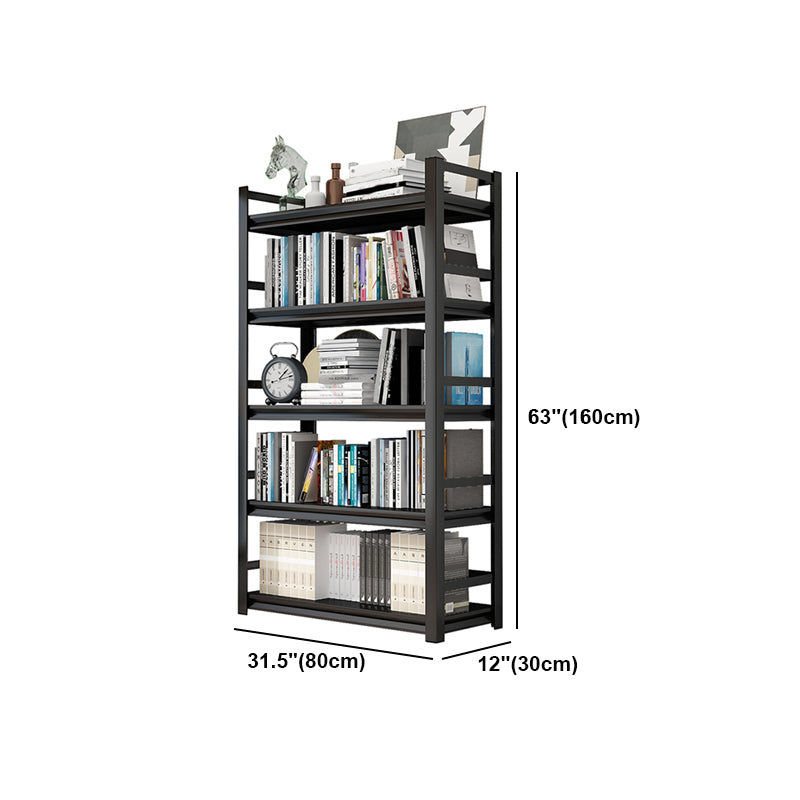 Metal Open Etagere Bücherregal Black Industrial vertikaler Bücherregal für Zuhause