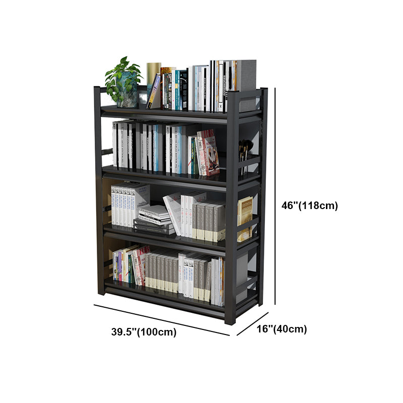 Metal Open Etagere Bücherregal Black Industrial vertikaler Bücherregal für Zuhause