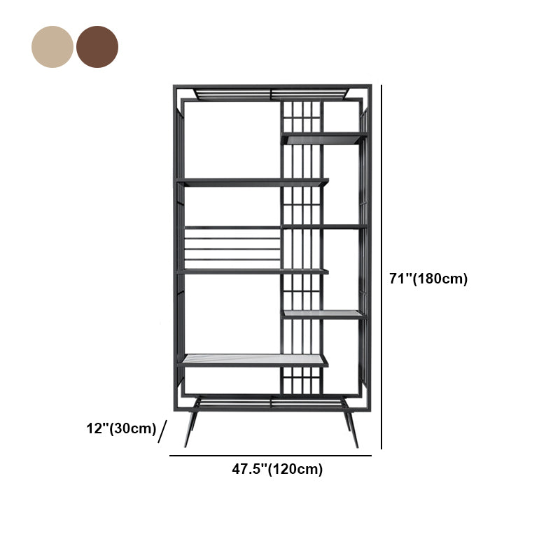 70.87"H Bookshelf  Open Back Glam Style Bookcase for Home Office Study Room