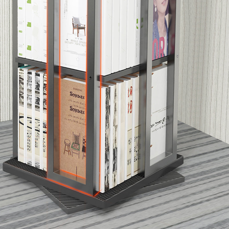 Libreria ad angolo industriale verticale aperto telaio in metallo mandato in legno scaffale in legno