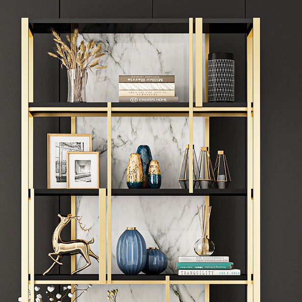 12 "W 79" H libreria Glam in stile Glam Open Back Bookcase per Study Room Home Office