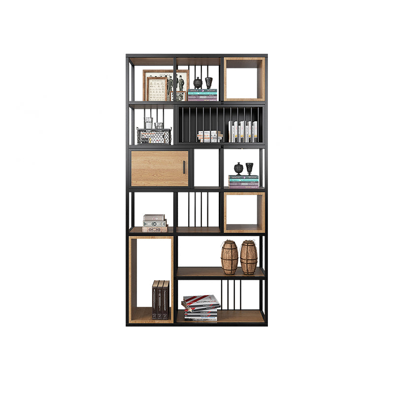 79"H Bookshelf Industrial Style Open Back Bookcase for Home Office