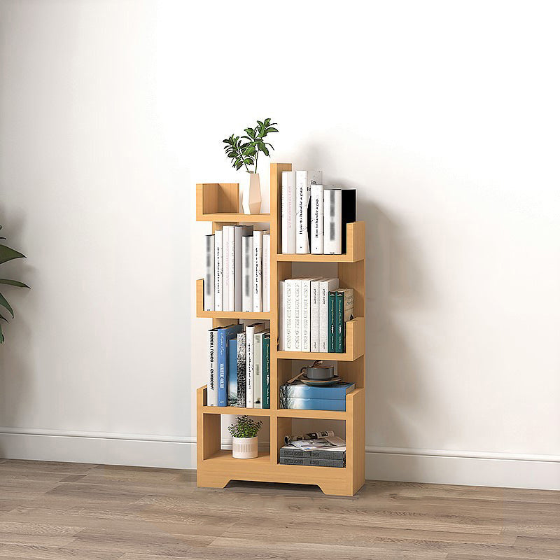 Scandinavisch gefabriceerde houten geometrische boekenplank verticale open boekenplank