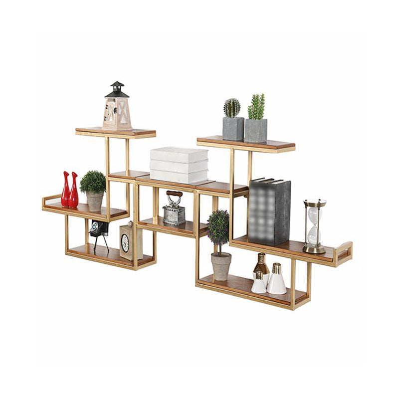 Wall Mounted Bookshelf Solid Wood Industrial Style Bookcase for Home Office
