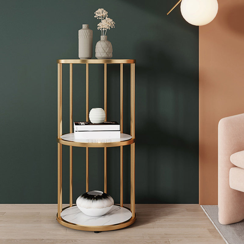 Scandinavian Metal Corner Bookshelf Open Vertical Bookshelf for Living Room