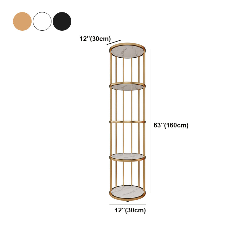 Scandinavian Metal Corner Bookshelf Open Vertical Bookshelf for Living Room