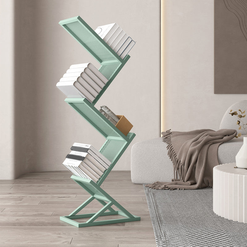 Closed Back Bookshelf Scandinavian Style Metal Bookcase for Home Office