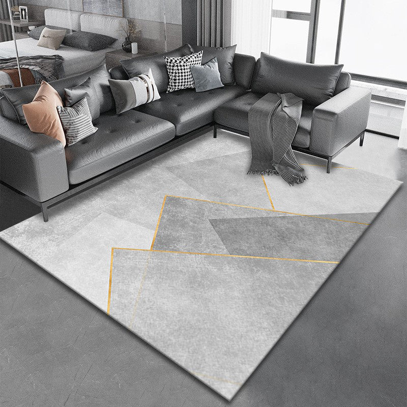 Beige Abstract Color Lump Rug Polyetser Modern Rug Stain Resistant Rug for Living Room