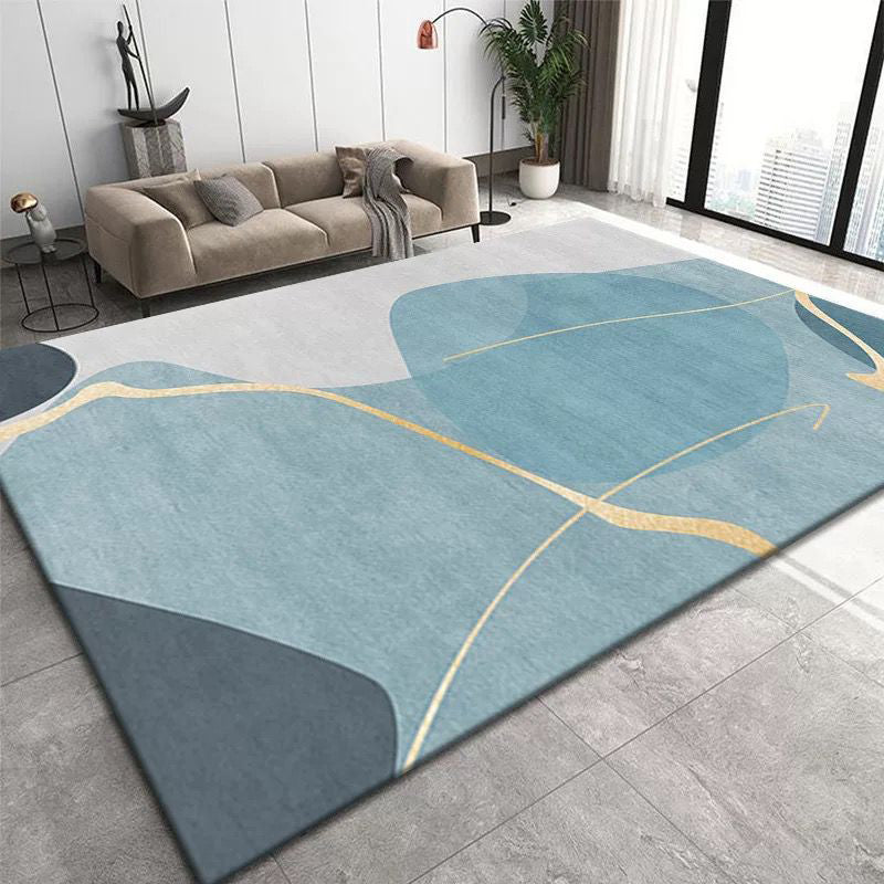 Beige Abstract Color Lump Rug Polyetser Modern Rug Stain Resistant Rug for Living Room