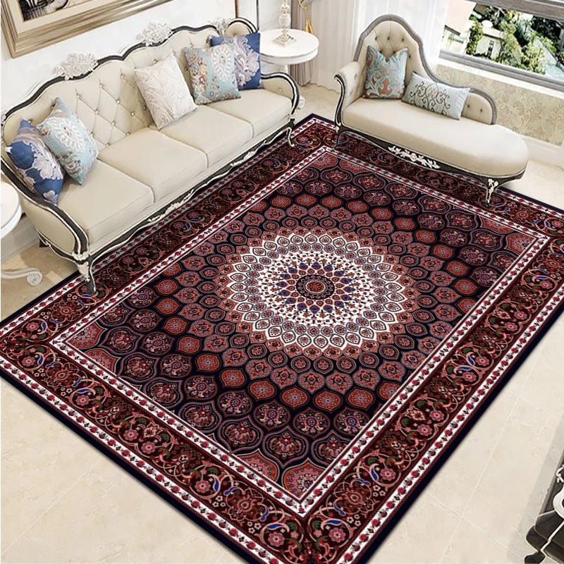 Zwart modern tapijt polyester grafisch vloerkleed wasbaar tapijt voor woonkamer