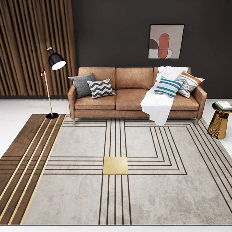 Zwart modern tapijt polyester patroon tapijt wasbaar tapijt voor woningdecoratie