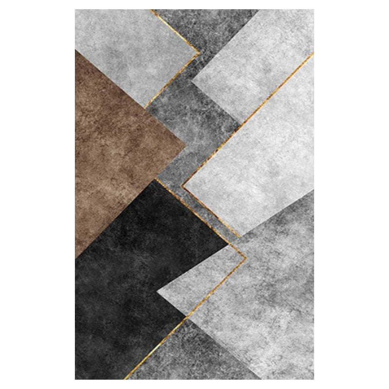 Zwart modern tapijt polyester patroon tapijt wasbaar tapijt voor woningdecoratie