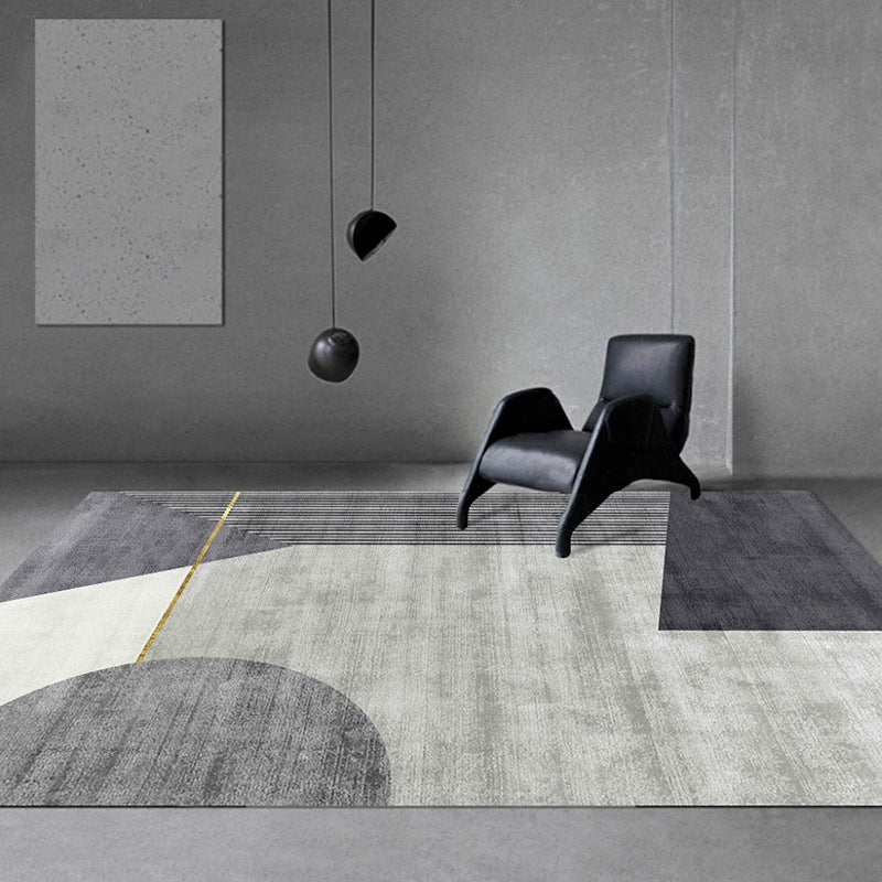 Zwart modern tapijt polyester patroon tapijt wasbaar tapijt voor woningdecoratie