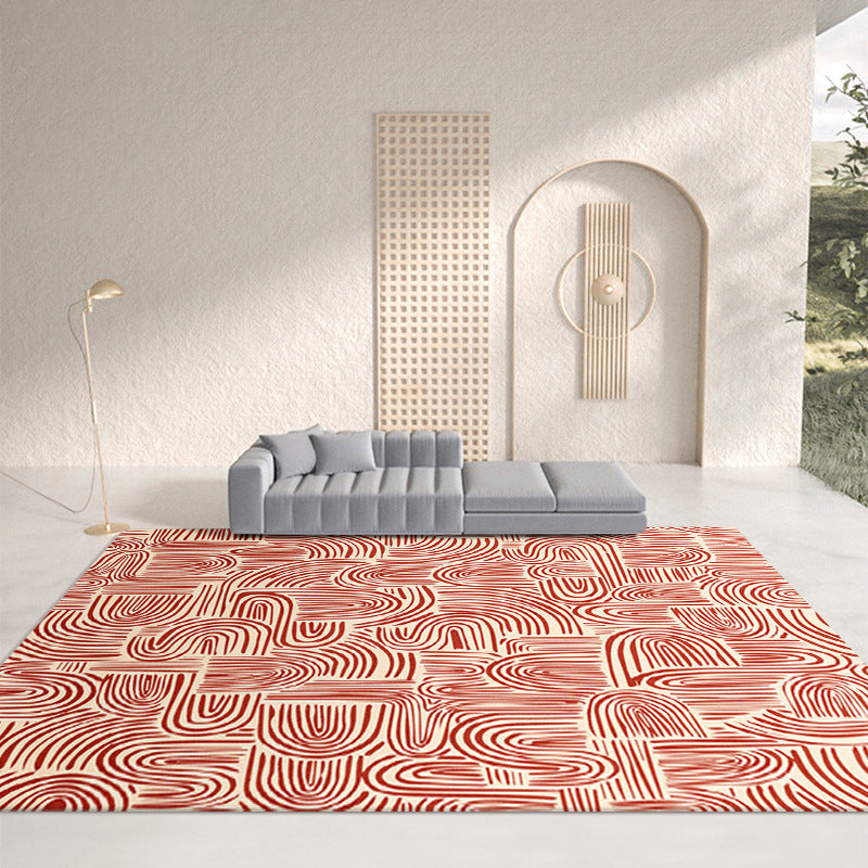 Gelb Retro Teppich Polyester Muster Teppich Färbung widerstandsfähiger Teppich für Wohnzimmer