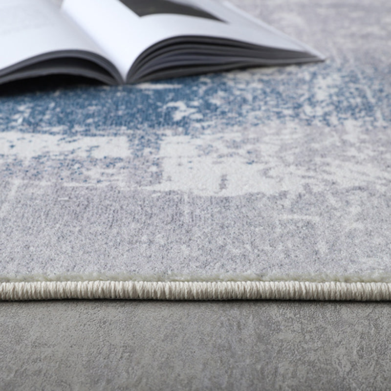 Gray Modern Rug Polyester Abstract Pattern Area Rug Washable Rug for Home Decor