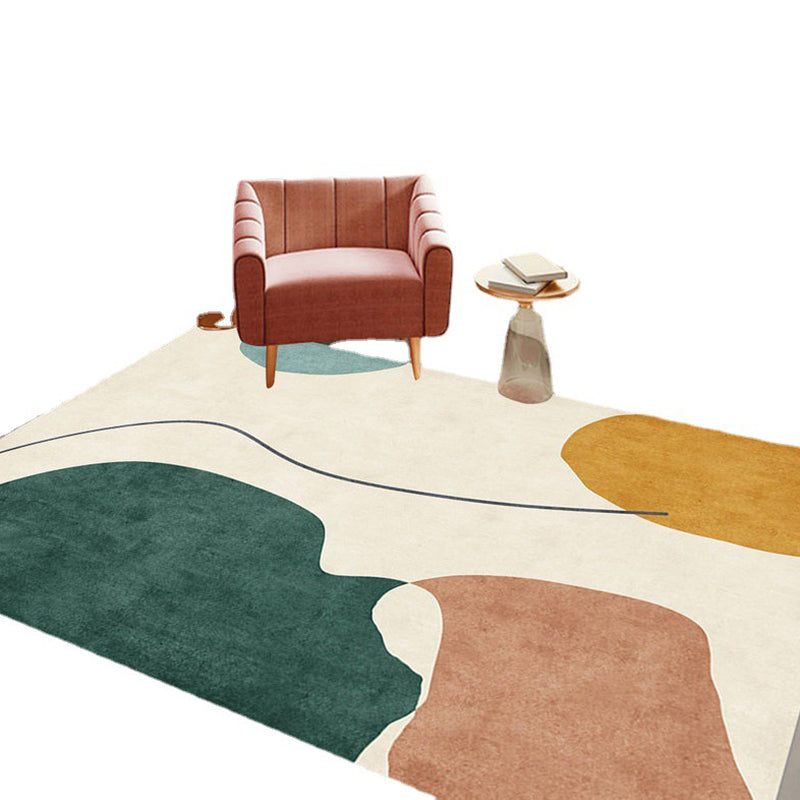 Dark Green Color Piece Carpet Polyester Modern Carpet Washable Carpet for Drawing Room