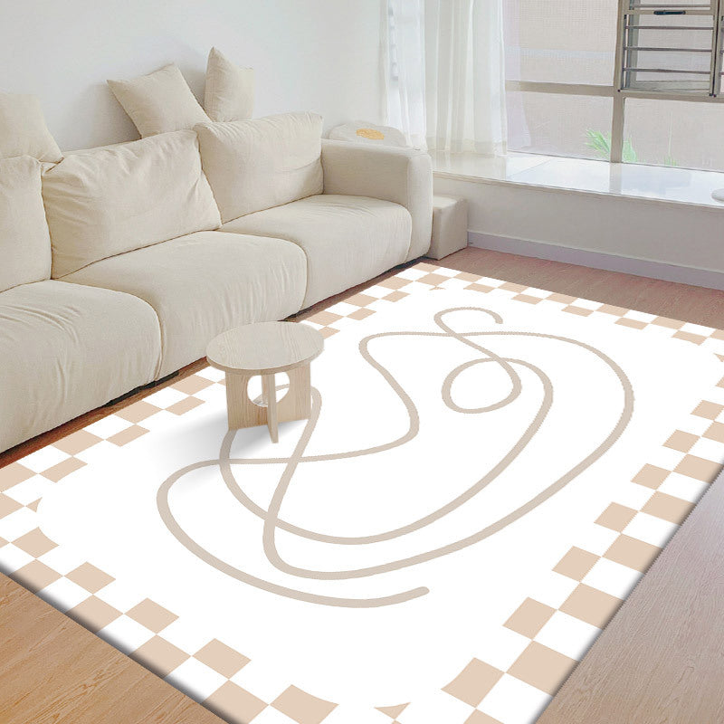 Light Brown Cactus Rug Polyester Simple Rug Stain Resistant Rug for Drawing Room