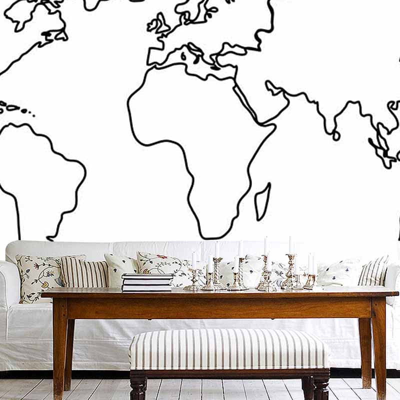 Illustration Stain Resistant Wall Mural Wallpaper Map Sitting Room Wall Mural