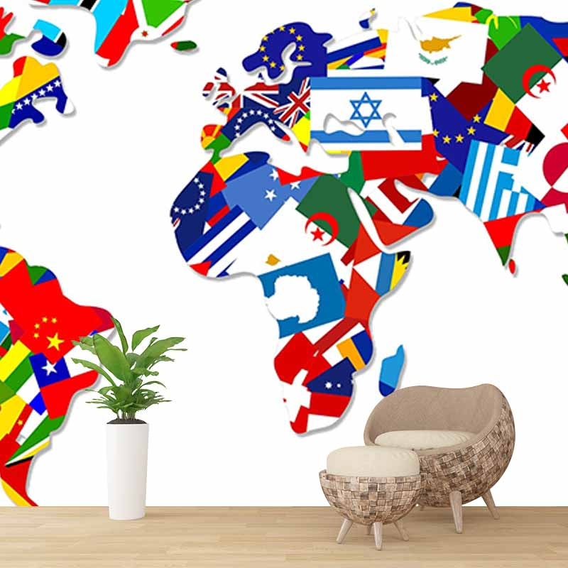 Illustration Wall Mural Wallpaper Map Sitting Room Wall Mural