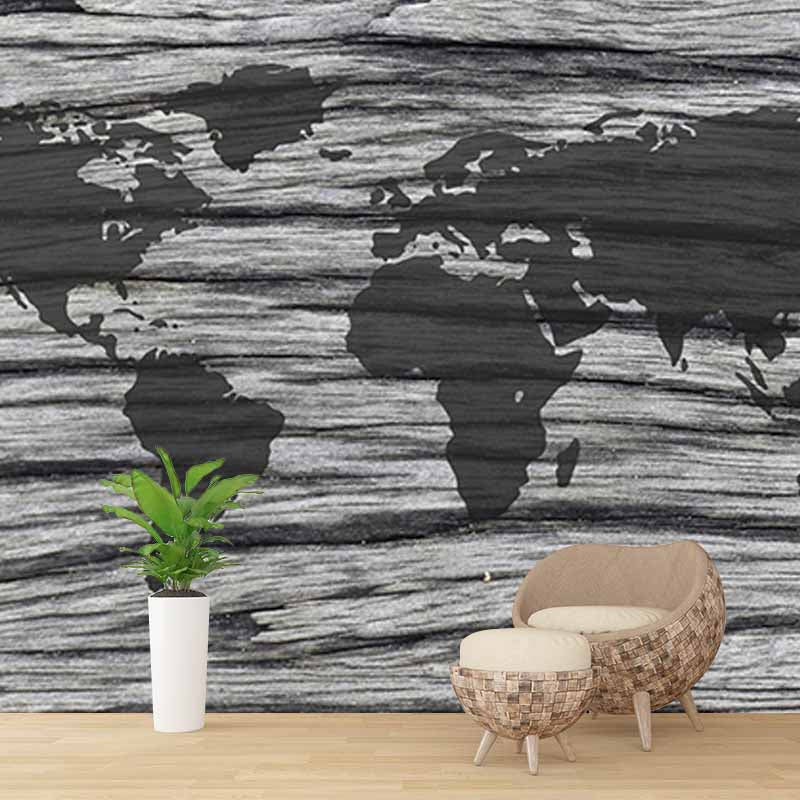 Modern Style Wall Mural Wallpaper Map Sitting Room Wall Mural