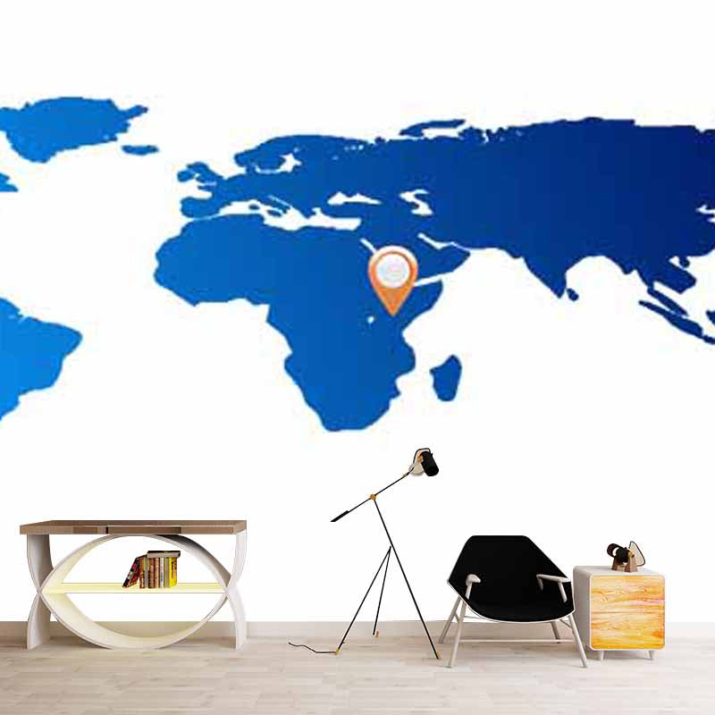 Environment Friendly Resistant Mural Wallpaper Map Illustration Sleeping Room Wall Mural