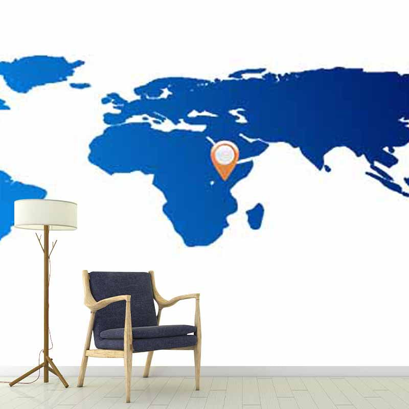 Environment Friendly Resistant Mural Wallpaper Map Illustration Sleeping Room Wall Mural