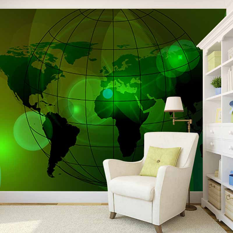 Map Illustration Mildew Resistant Mural Wallpaper Living Room Wall Mural
