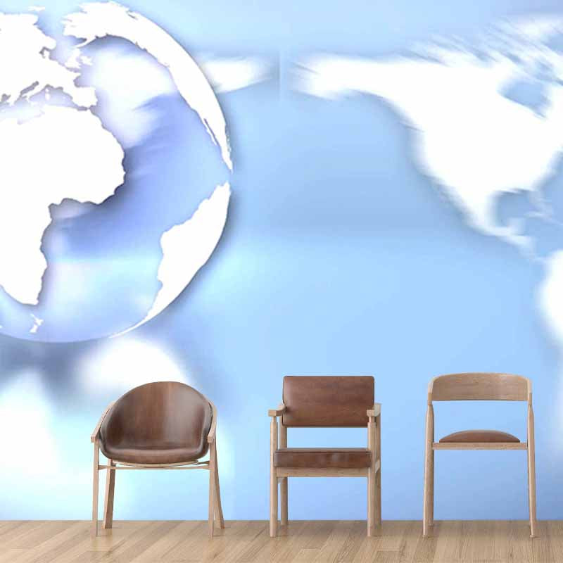 Map Illustration Mildew Resistant Mural Wallpaper Living Room Wall Mural