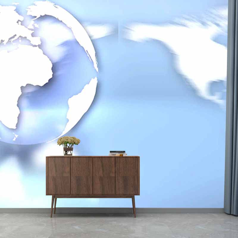 Map Illustration Mildew Resistant Mural Wallpaper Living Room Wall Mural