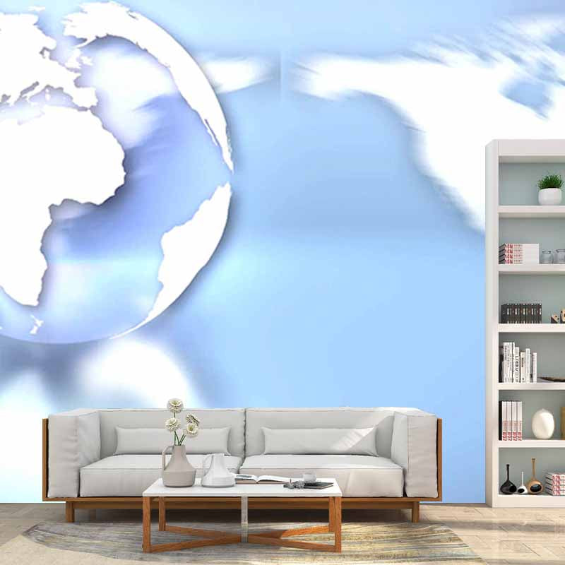 Map Illustration Mildew Resistant Mural Wallpaper Living Room Wall Mural