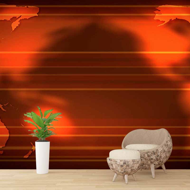 Modern Illustration Mural Wallpaper Map Living Room Wall Mural