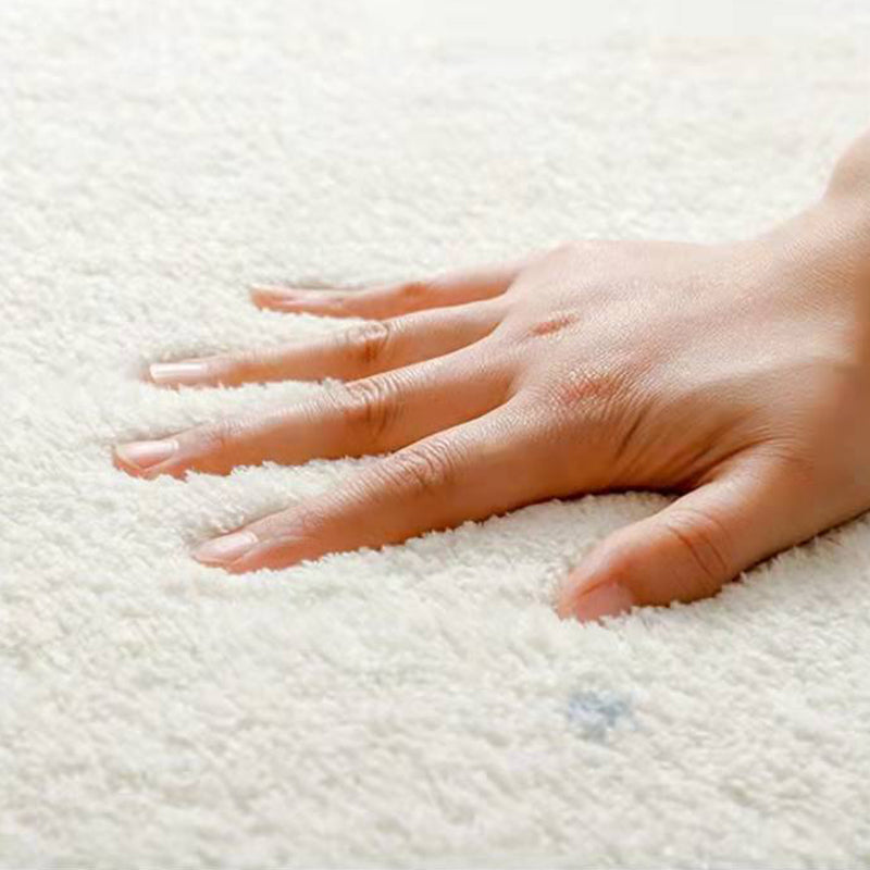 White Rainbow Rug Polyester Kids Rug Stain Resistant Rug for Living Room