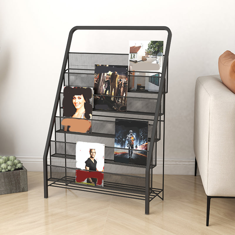 Industrial Iron Ladder Bookshelf Closed Back Vertical Bookshelf for Home