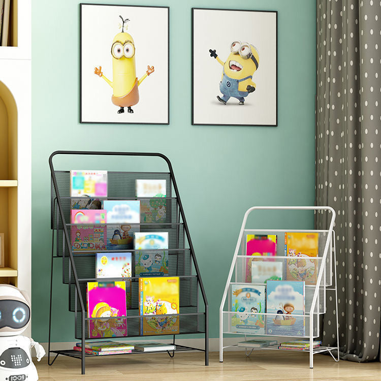 Iron Iron Scandinavo Ladder Bookshelf Vertical Chiuso Back Shelf per casa