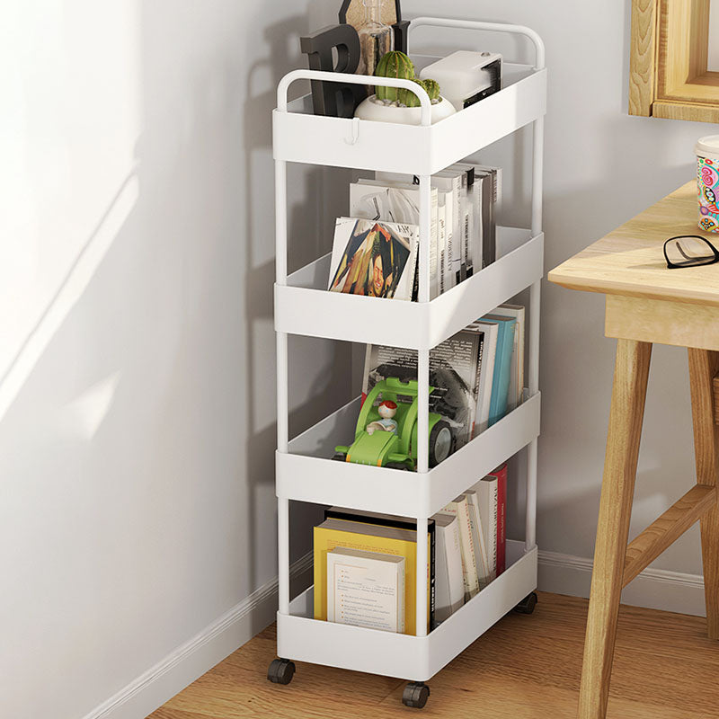 Contemporary Style Bookshelf with Casters Wheel Book Shelf for Home Office Study Room