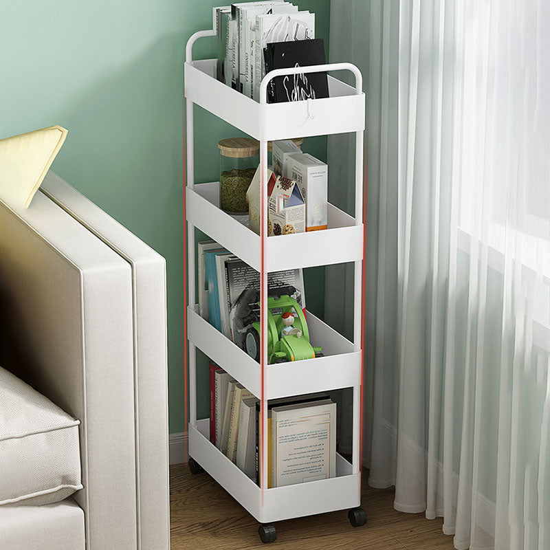 Contemporary Style Bookshelf with Casters Wheel Book Shelf for Home Office Study Room