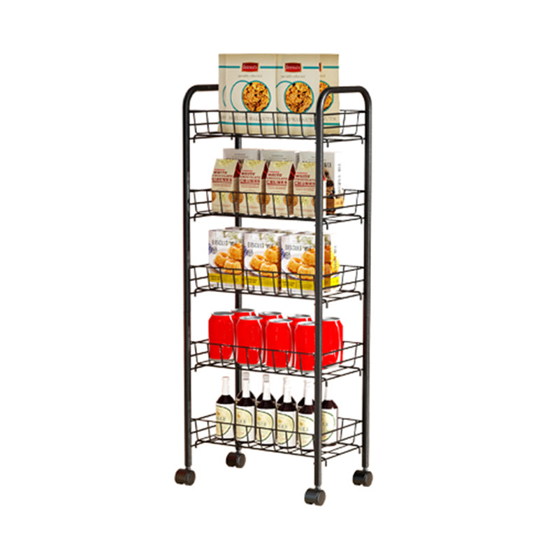 11"W Bookshelf Contemporary Style Bookcase with Casters for Home and Study Room