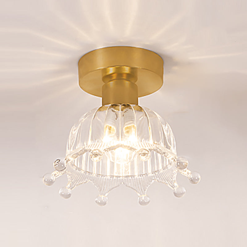 Multi-fosses contemporaines Verre de luminaire luminaire 1 Light Flush Mount Lights in Gold