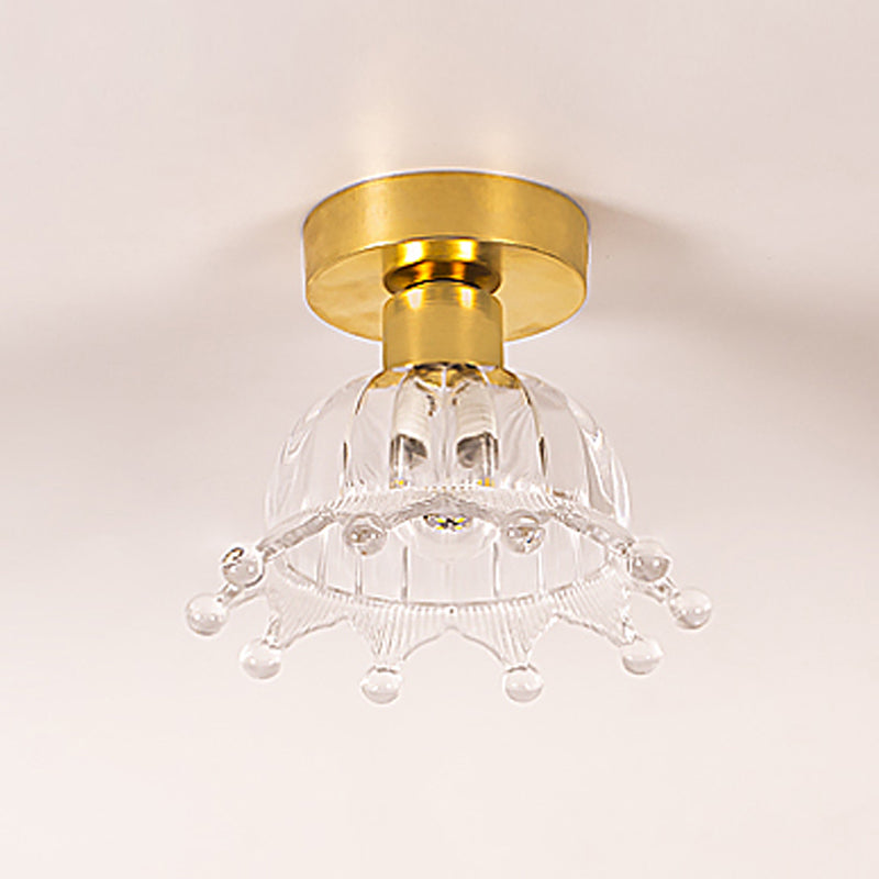 Multi-fosses contemporaines Verre de luminaire luminaire 1 Light Flush Mount Lights in Gold