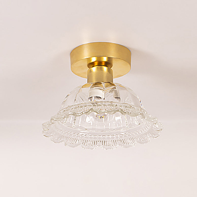 Multi-fosses contemporaines Verre de luminaire luminaire 1 Light Flush Mount Lights in Gold