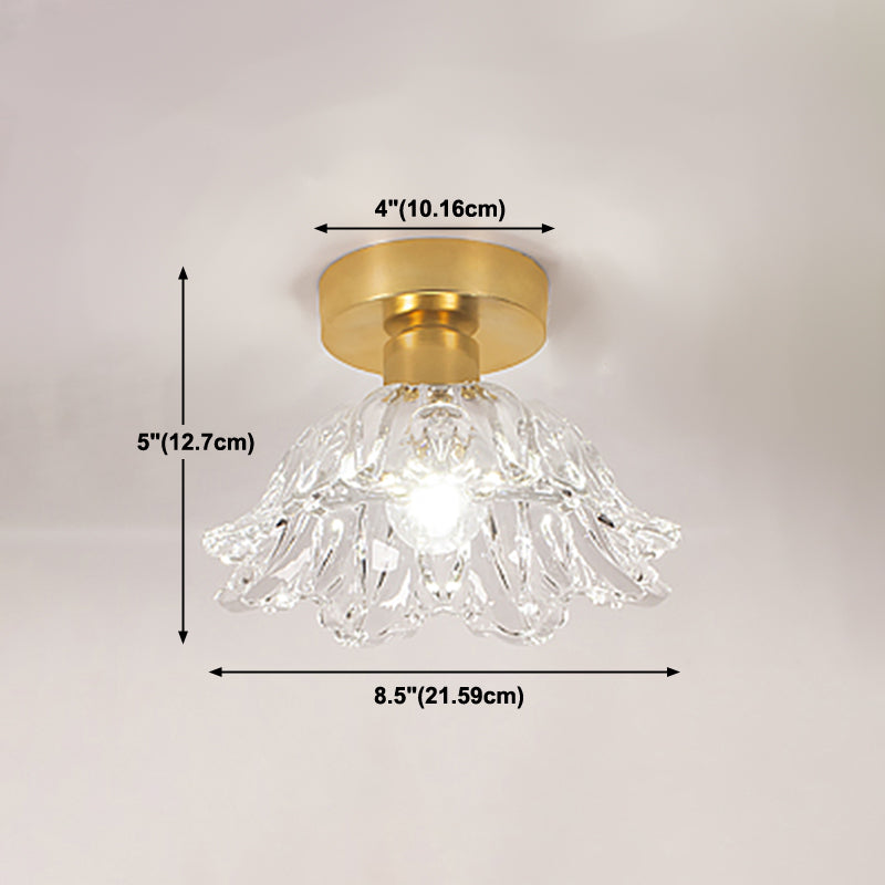 Multi-fosses contemporaines Verre de luminaire luminaire 1 Light Flush Mount Lights in Gold