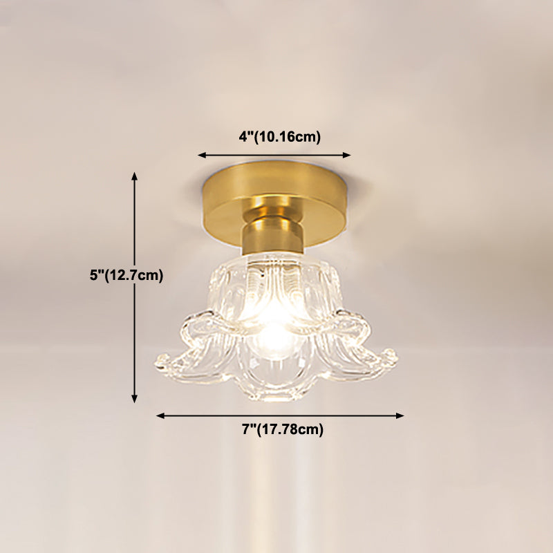 Multi-fosses contemporaines Verre de luminaire luminaire 1 Light Flush Mount Lights in Gold
