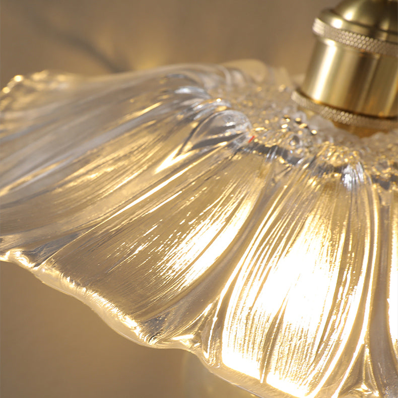 Shaded Aisle Semi Flush Mount Lighting Glass Minimalist Semi Flush Ceiling Light in Gold