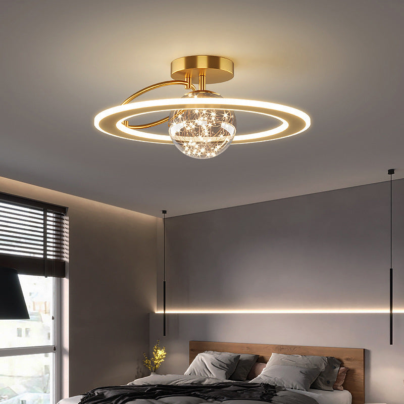 Modern Sphere Flush Lighte Fixture Metal 2 Light Flushmount Lighting para dormitorio