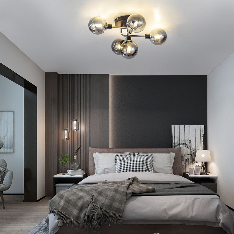 Forma de bola de vidrio al ras del techo de techo moderna luces múltiples iluminación de montaje al ras de color