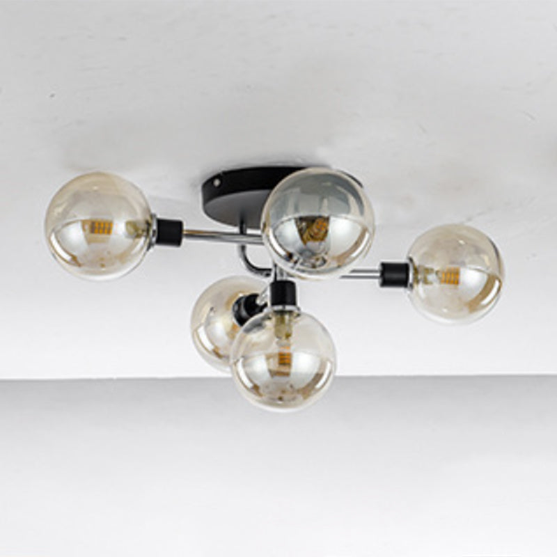 Forma de bola de vidrio al ras del techo de techo moderna luces múltiples iluminación de montaje al ras de color