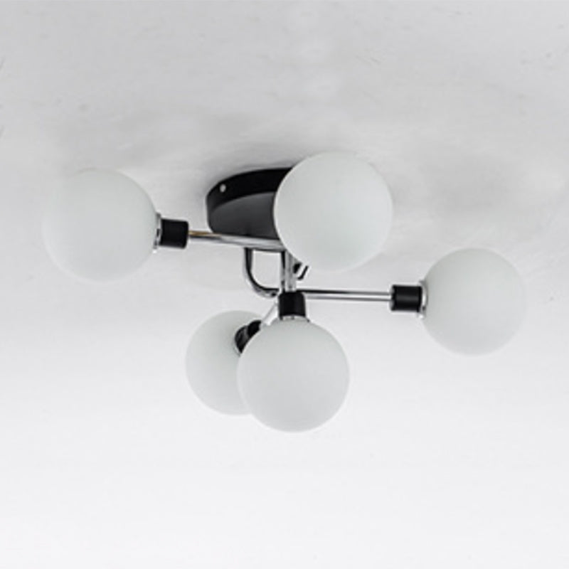 Forma de bola de vidrio al ras del techo de techo moderna luces múltiples iluminación de montaje al ras de color